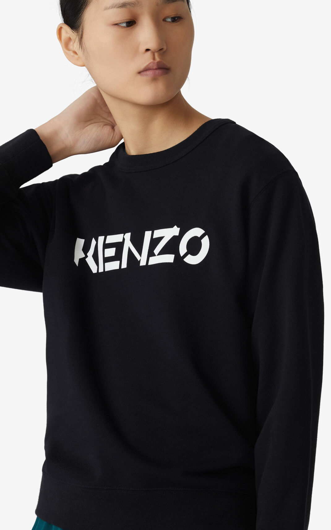 Sweat Kenzo Femme Logo Noir RNGDH-3854